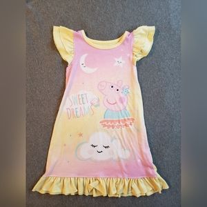 Peppa Pig, 2T girls/non-binary, pink and yellow nightgown